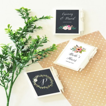 Personalized Floral Garden Notebook Favors - 24 Pieces