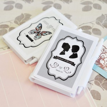 Vintage Wedding Personalized Notebook Favors - 24 Pieces
