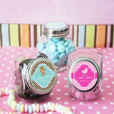Personalized Baby Shower Candy Jars - 24 Pieces