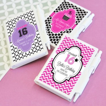 Personalized Sweet 16 or 15 Notebooks - 24 Pieces