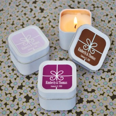 Square Gift Box Personalized Candle Tins