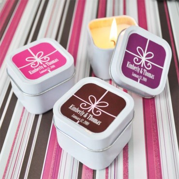 Square Gift Box Personalized Candle Tins