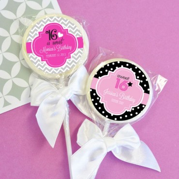 Personalized Sweet 16 or 15 Lollipop Favors - 24 Pieces