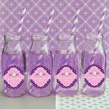 Personalized Baby Shower Milk Bottles - 24 Pieces