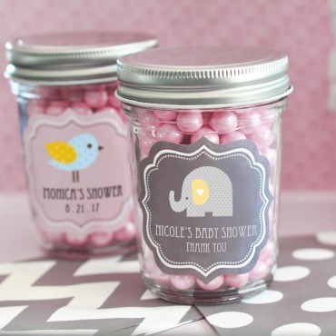 Personalized Baby Shower Mini Mason Jars - 24 Pieces