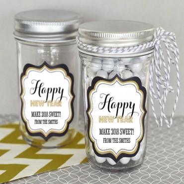 Personalized New Years Eve Party Mini Mason Jars - 24 Pieces