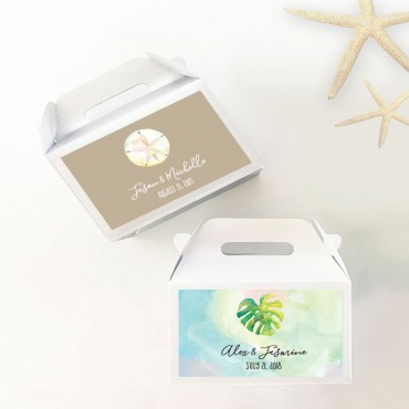 Personalized Tropical Beach Mini Gable Boxes - Set of 24