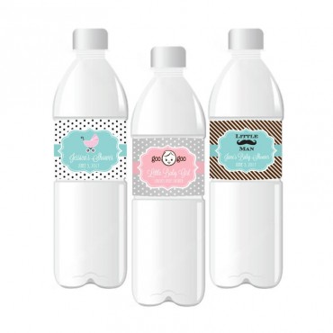 Personalized Baby Shower Water Bottle Labels - 24 Pieces