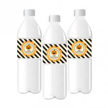 Personalized Classic Halloween Water Bottle Labels - 24 Pieces
