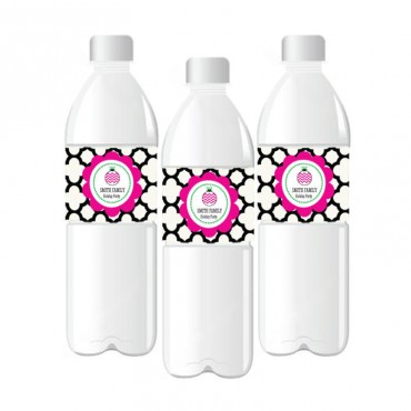 Personalized Holiday Party Water Bottle Labels - 24 Pieces
