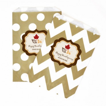 Personalized Thanksgiving Goodie Bags - Set of 12 - 3 sets