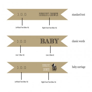 Vintage Baby Personalized Flag Labels - 20 Pieces