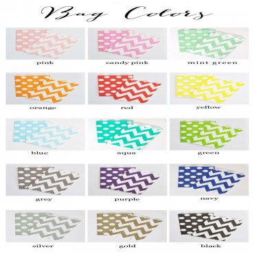 Personalized Theme Chevron & Dots Goodie Bags - Set of 12
