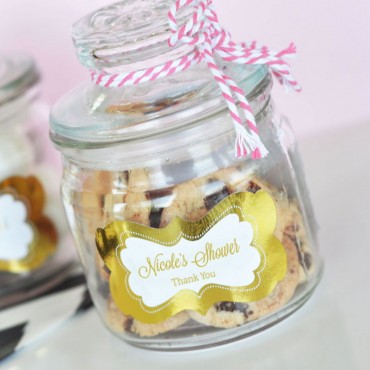 Personalized Metallic Foil Mini Cookie Jars - Baby - 24 Pieces