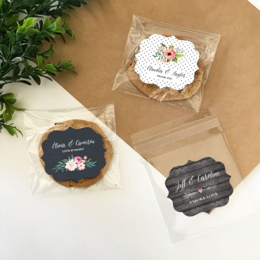 Personalized Floral Garden Clear Candy Bags - Set of 24