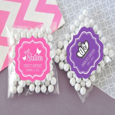 Personalized Sweet 16 or 15 Clear Candy Bags - Set of 24