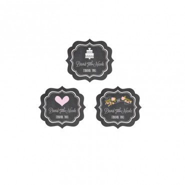 Chalkboard Wedding Personalized Frame Labels - 24 Pieces