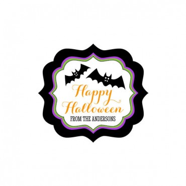 Personalized Spooky Halloween Frame Labels - 24 Pieces