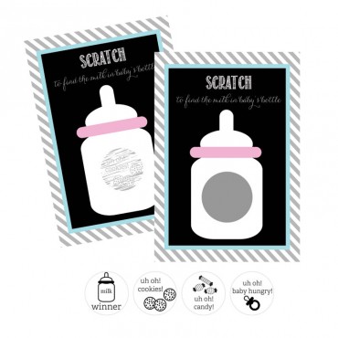 Baby Bottle Scratch Off Game Cards - Set of 12