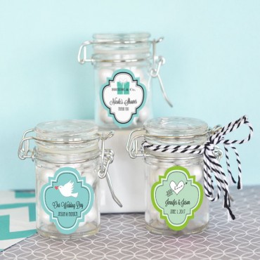 Personalized Theme Glass Jar with Swing Top Lid - MINI - 24 Pieces