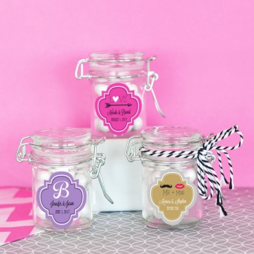 Personalized Theme Glass Jar with Swing Top Lid - MINI - 24 Pieces