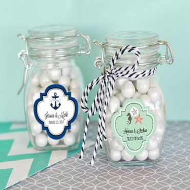 Personalized Theme Glass Jar with Swing Top Lid - SMALL - 24 Pieces