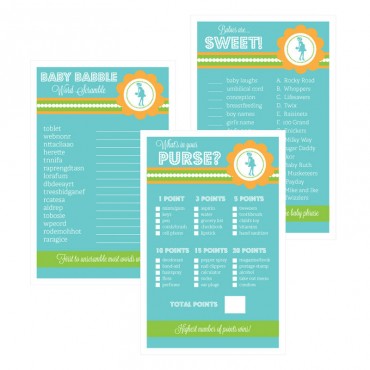 Baby Shower Games - Set of 10 - Going to Pop Blue