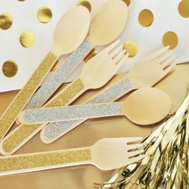 Glitter Spoons and Forks - Set of 24
