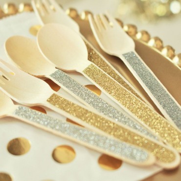 Glitter Spoons and Forks - Set of 24