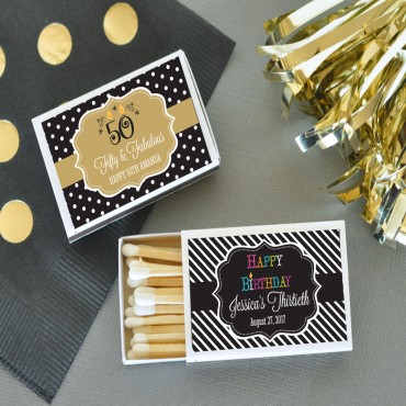 Personalized Birthday Match Boxes - Set of 50