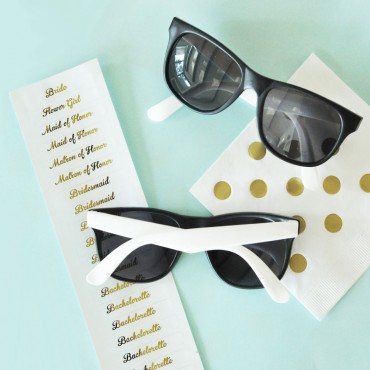 White Bridal Party Sunglasses - Set of 6