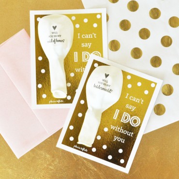 Bridesmaid & Maid of Honor Balloon Card Kit - Set of 4