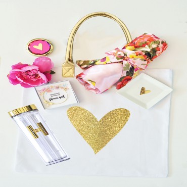 Glitter HEART Tote Bag