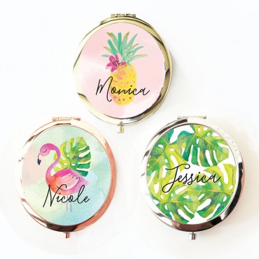Personalized Tropical Beach Compacts