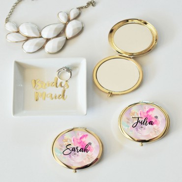 Personalized Floral Compacts