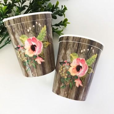 Floral Party Cups - Set of 25