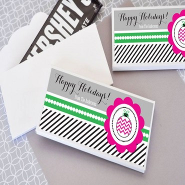 Personalized Holiday Party Candy Wrapper Covers - 24 Pieces