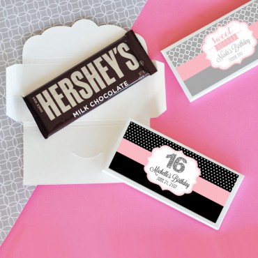 Personalized Sweet 16 or 15 Candy Wrapper Covers - 24 Pieces