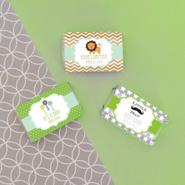 Personalized Baby Shower Mini Candy Bar Wrappers - 24 pieces