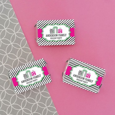 Personalized Holiday Party Mini Candy Bar Wrappers