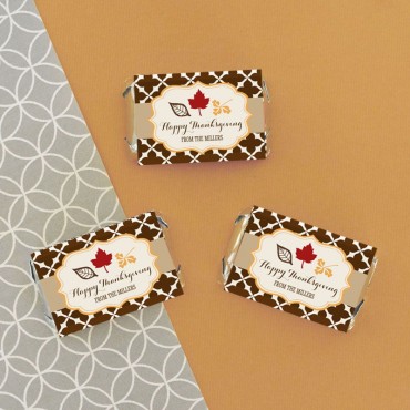 Personalized Thanksgiving Mini Candy Bar Wrappers