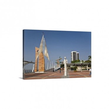 Ecuador Guayaquil The Malecon Has Many Different Features Such As This Sail Design Wall Art - Canvas - Gallery Wrap
