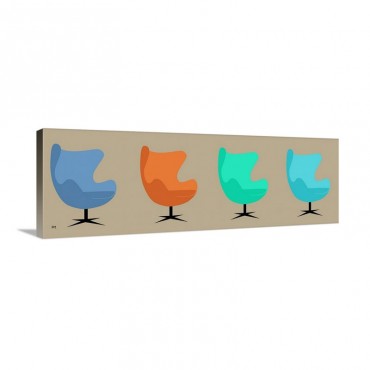 Egg Chairs No Cat Wall Art - Canvas - Gallery Wrap
