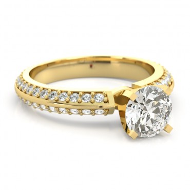 Ella Moissanite Ring - Yellow Gold