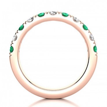 3.2MM Emerald Diamond Ring - Rose Gold