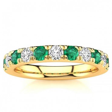 3.2MM Emerald Diamond Ring - Yellow Gold