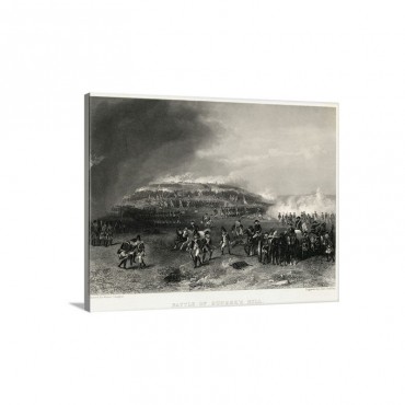Engraving Of Battle Of Bunker Hill Wall Art - Canvas - Gallery Wrap