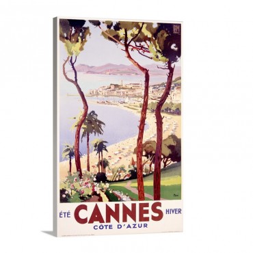 Ete Cannes Hiver Travel Ad Vintage Poster By Peri Wall Art - Canvas - Gallery Wrap