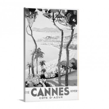 Ete Cannes Hiver Travel Ad Vintage Poster By Peri Wall Art - Canvas - Gallery Wrap