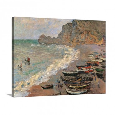 Etretat The Beach By Claude Monet 1883 Musee D'Orsay Paris France Wall Art - Canvas - Gallery Wrap